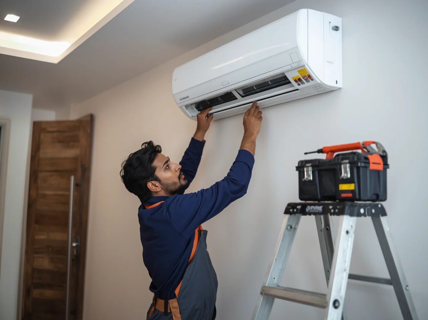 Technician providing AC repair service in Tejgaon, Dhaka