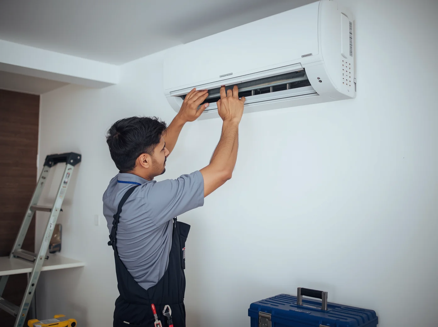 Technician repairing AC in Agargaon Dhaka