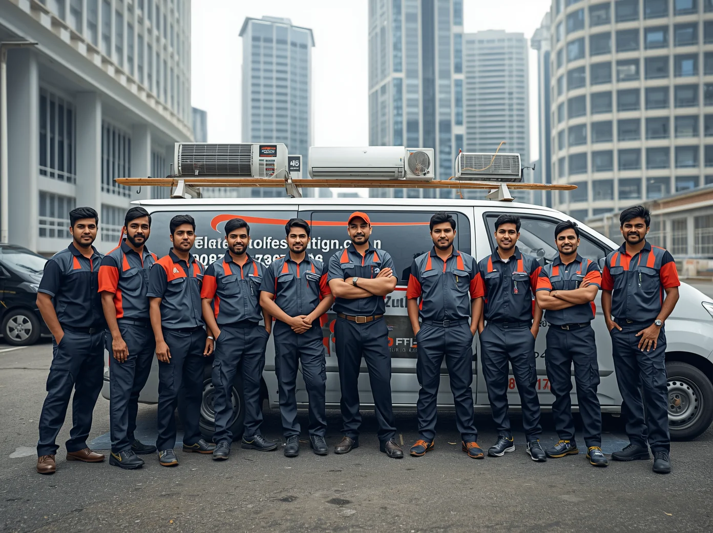 Reliable AC Service Ltd. technician repairing air conditioner at a Tejgaon residence